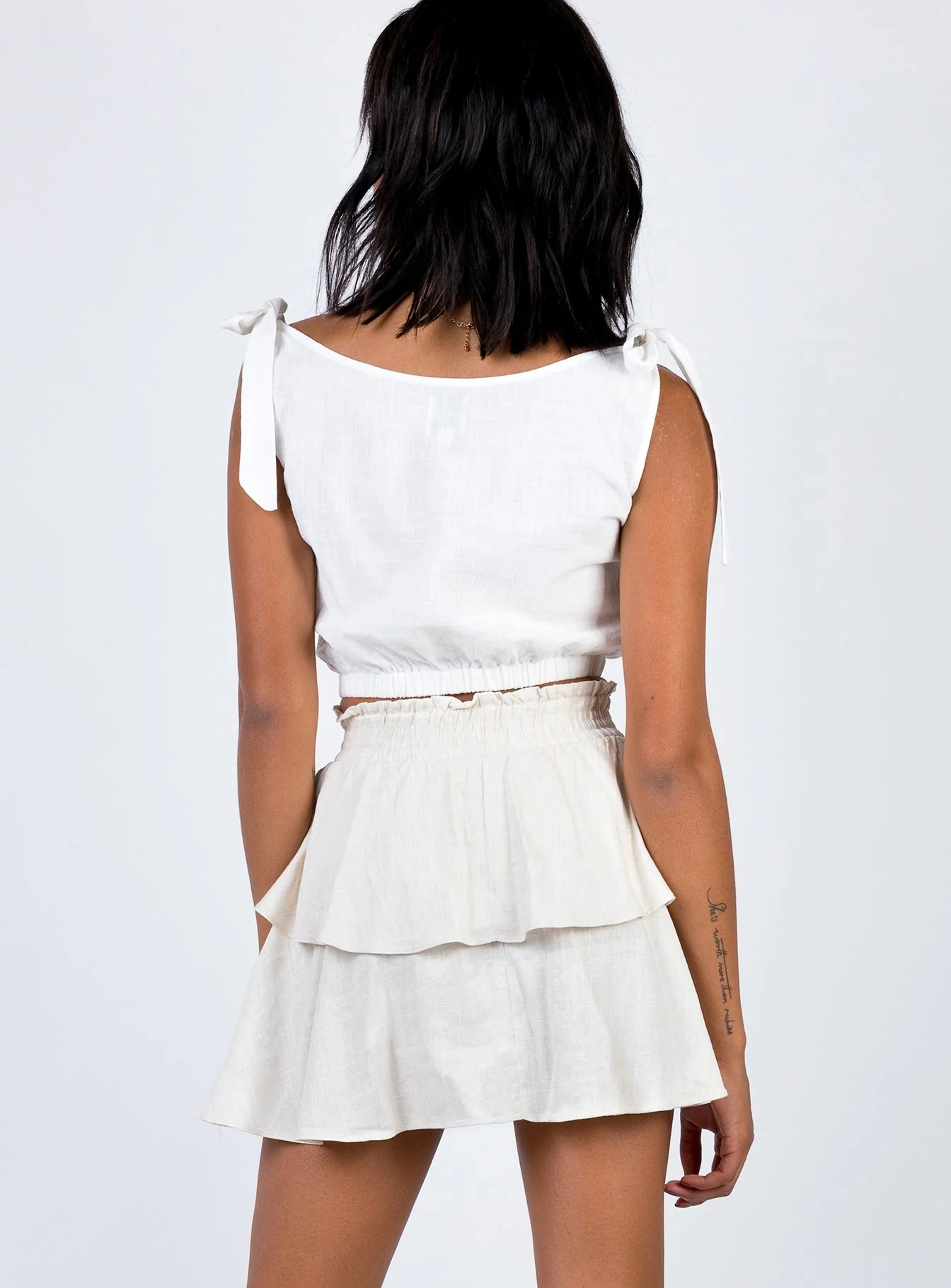 Greta Mini Skirt Beige