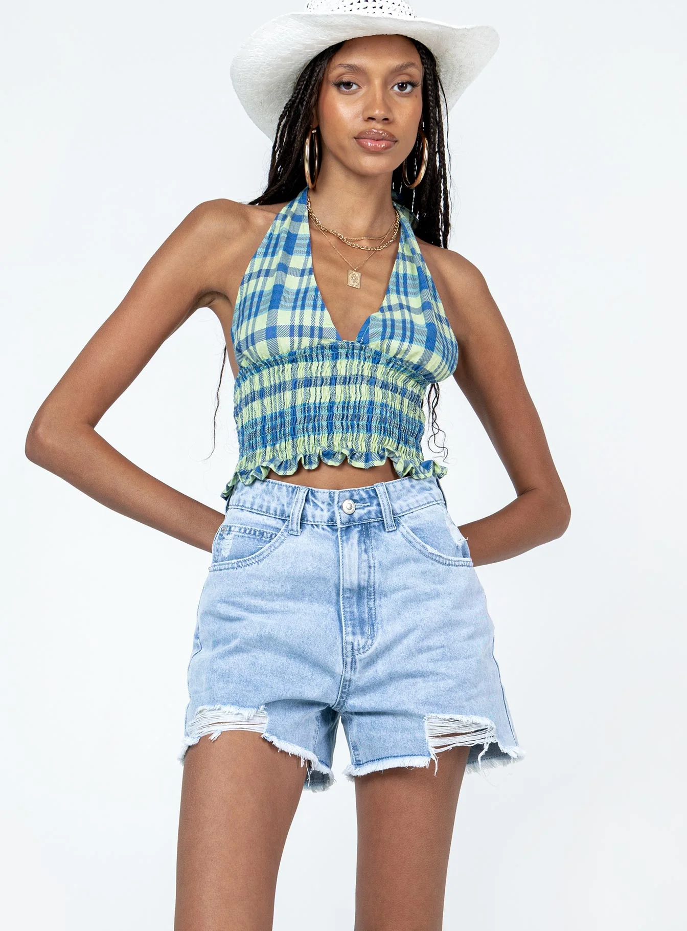 Geneva Light Wash Denim Shorts