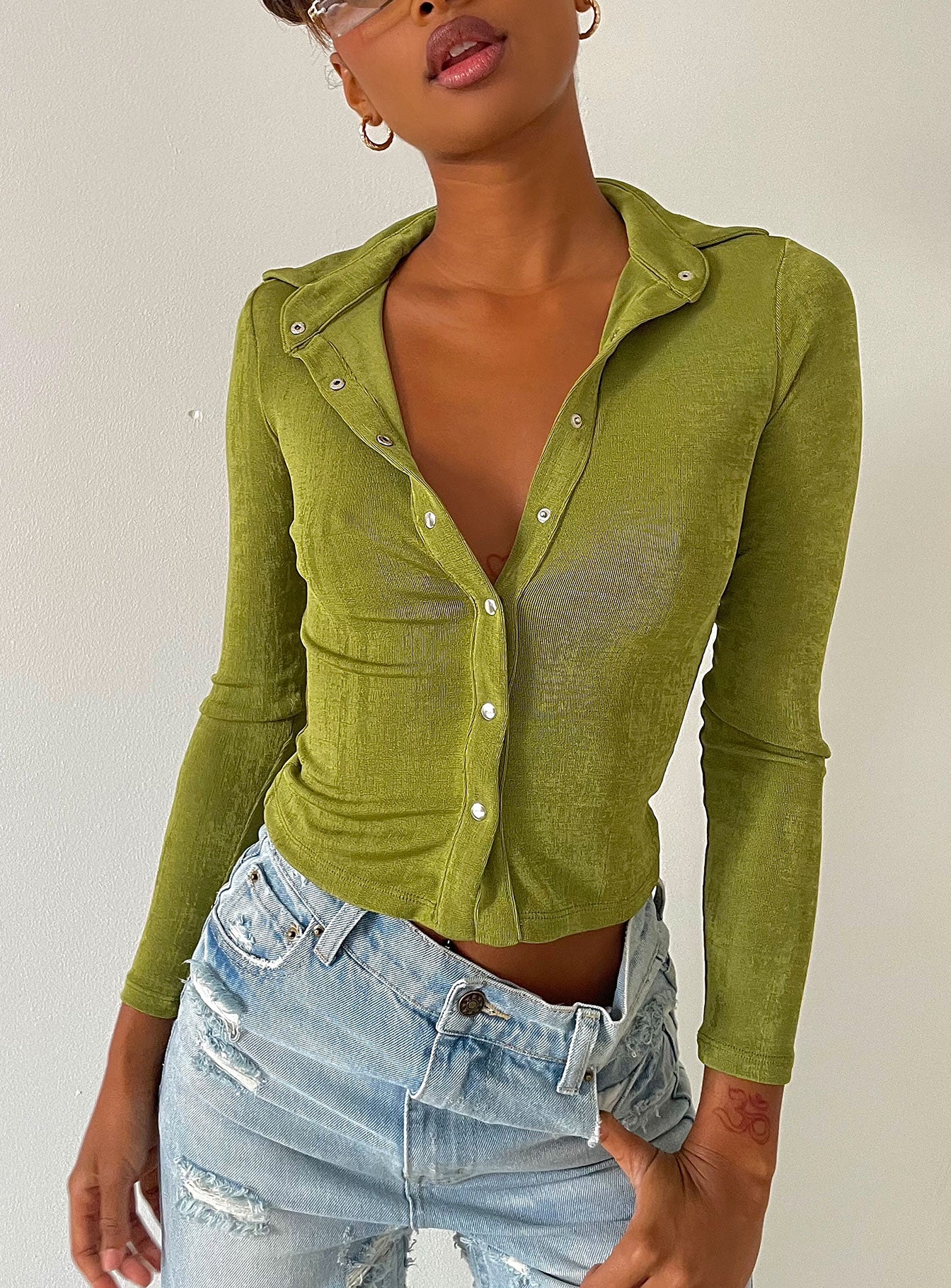 Elody Long Sleeve Top Green